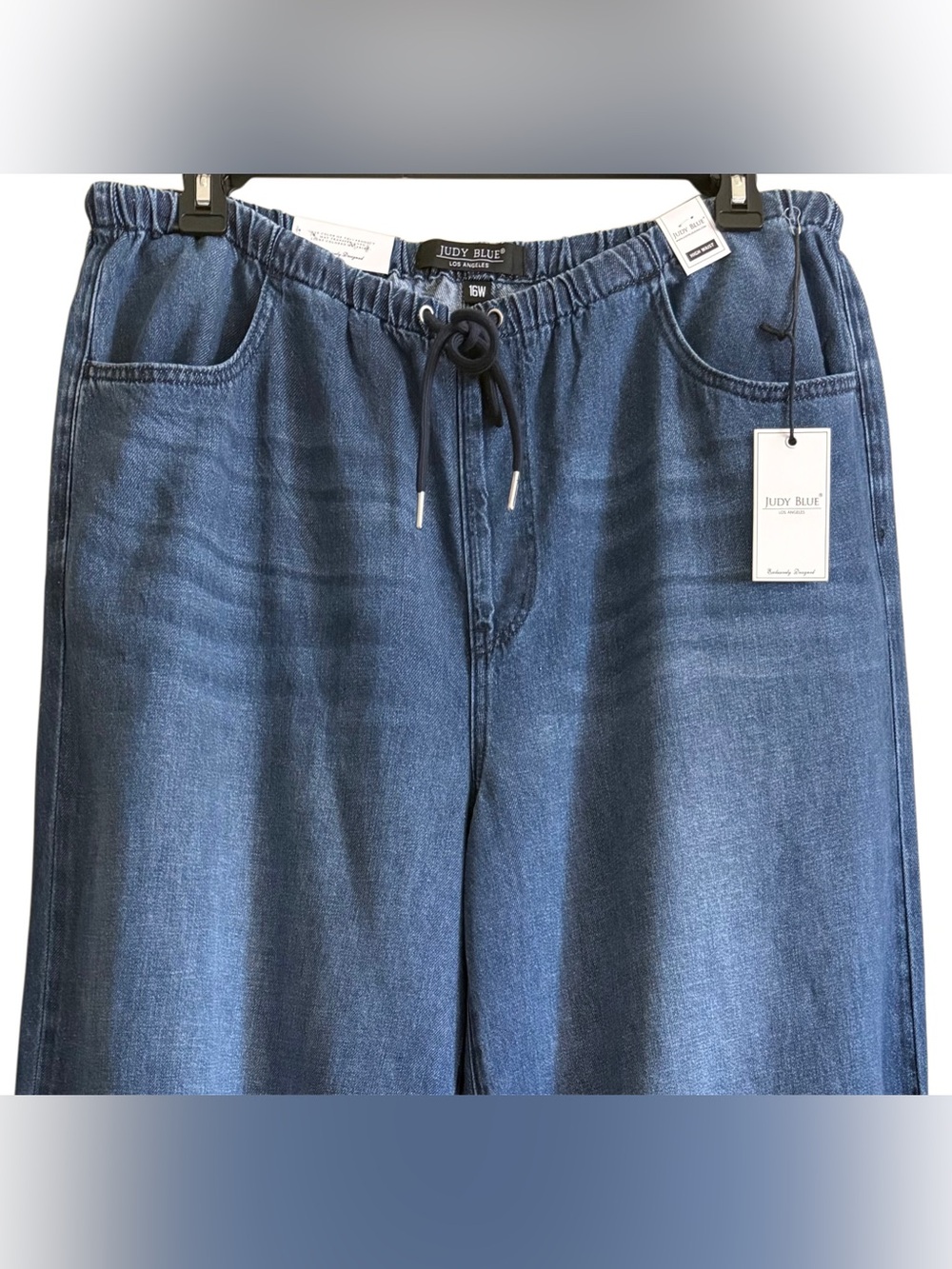 Judy Blue Hemp Blend High Waist Featherweight Palazzo Wide Leg Jeans Sz 16W NWT - Picture 3 of 10